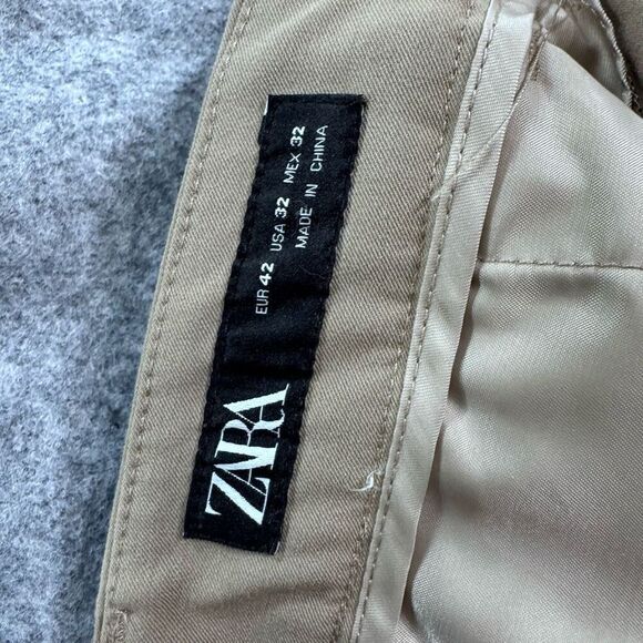 Zara Slim Fit Chino Pants Mens size 32 Flat Front Trouser - Picture 7 of 8